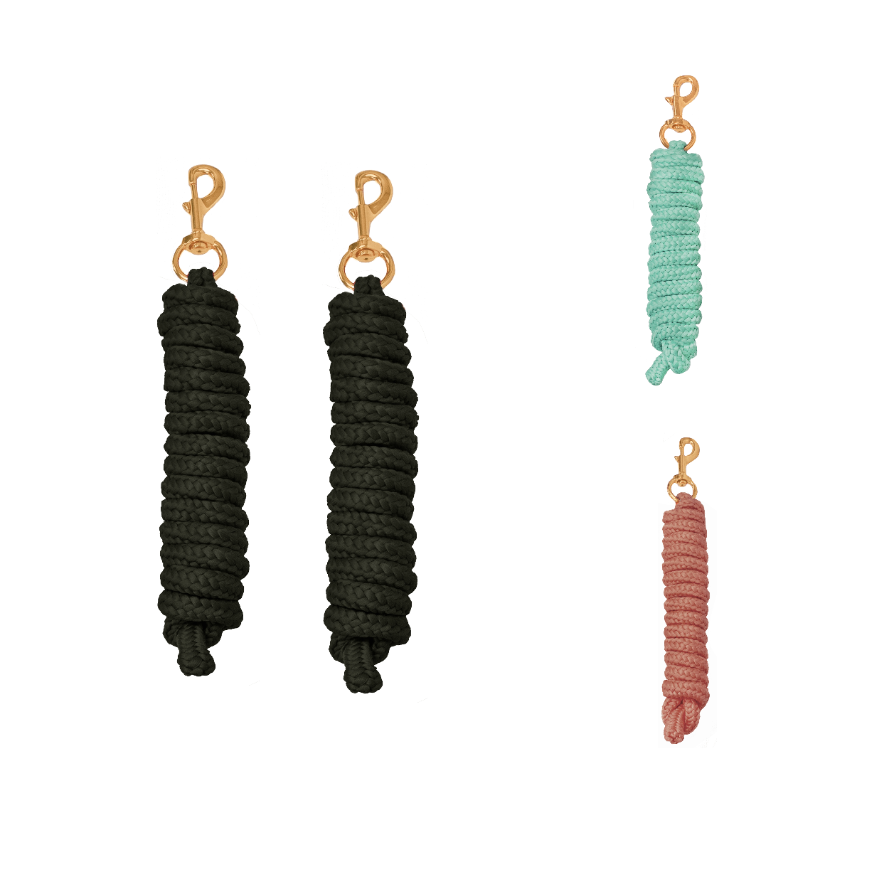 Derby Originals Premium Soft Braided Poly Lead Rope Lot of 2 - Available in Multiple Colors and Sizes