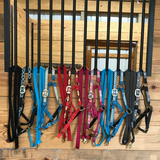Derby Originals Patterned Nylon Padded Adjustable Horse Halters with Matching 10’ Soft Grip Lead Rope - 6 Month Warranty