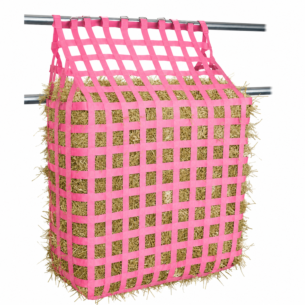 Tahoe Web Gate Slow Feed Hay Feeder – 2" Openings, Easy-Fill, Quick Strap Mounting, Holds 5–6 Flakes, Durable & Dust-Draining with Super Tough Bottom