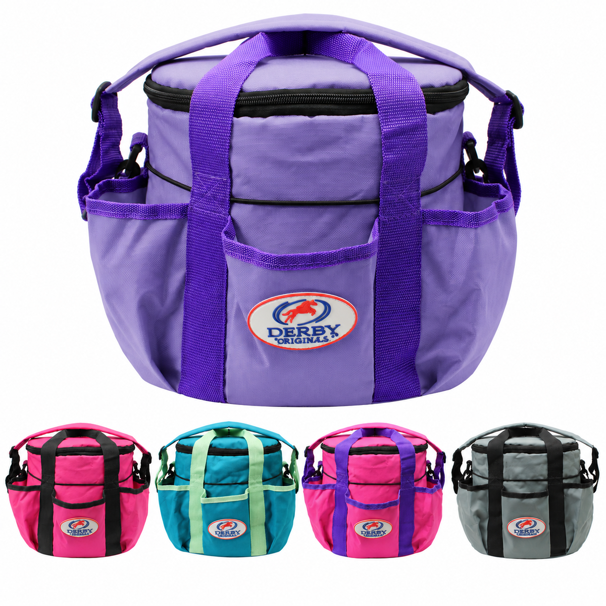 Derby Originals Premium Comfort Large Horse & Dog Grooming Tote Bag, Pet Grooming Supply Organizer with 6 Exterior Pockets, Removable Padded Shoulder Strap