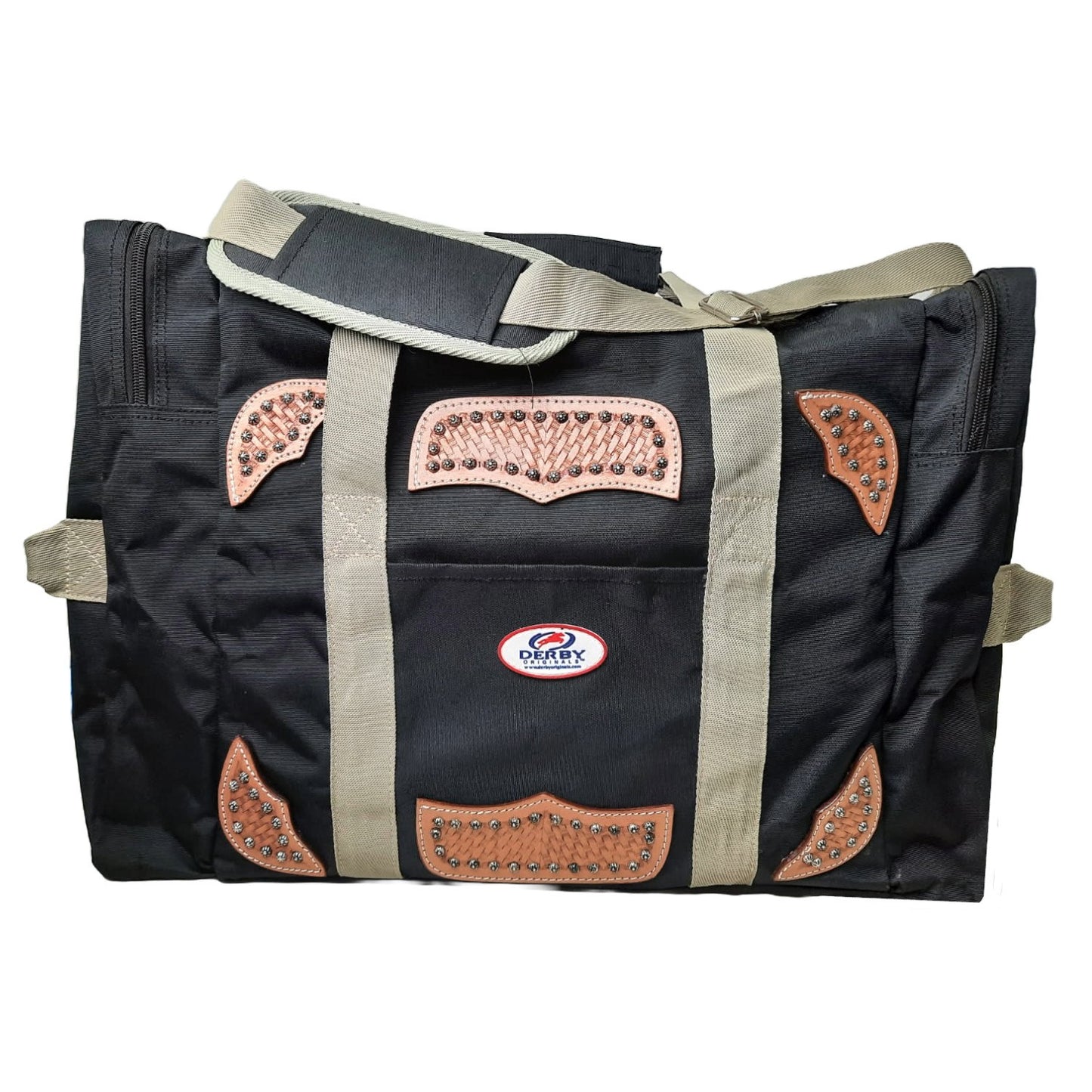 Tahoe Tack Durango Series Duffle Bag with Basket Tooled Leather Accents
