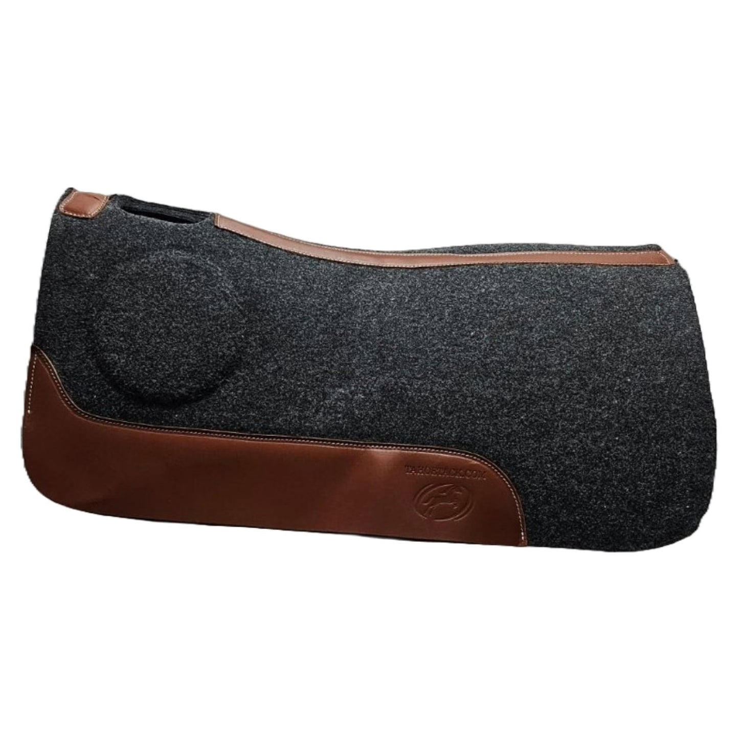 Tahoe Tack Ortho Ride Premium Saddle Pad – Premium Wool Blend Felt Black Top with Fleece Lining, 1" Thick, Shock Absorbing