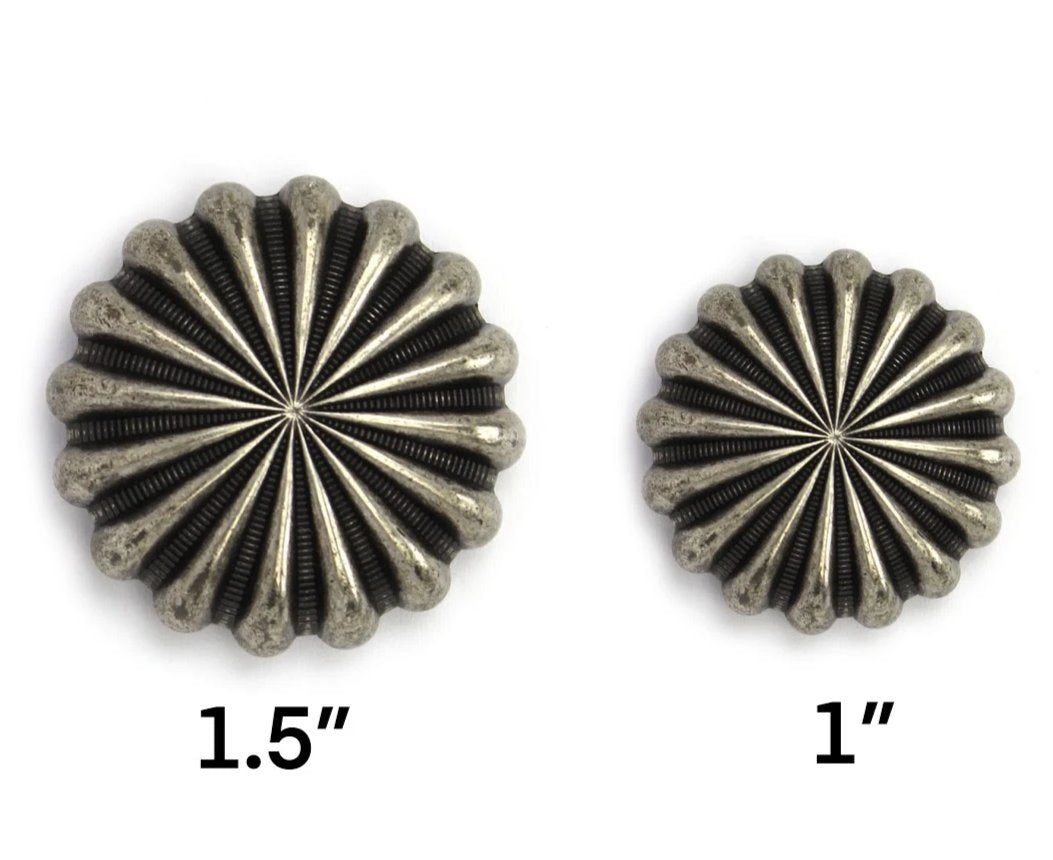 Antique Silver Parachute Concho - Set of 6