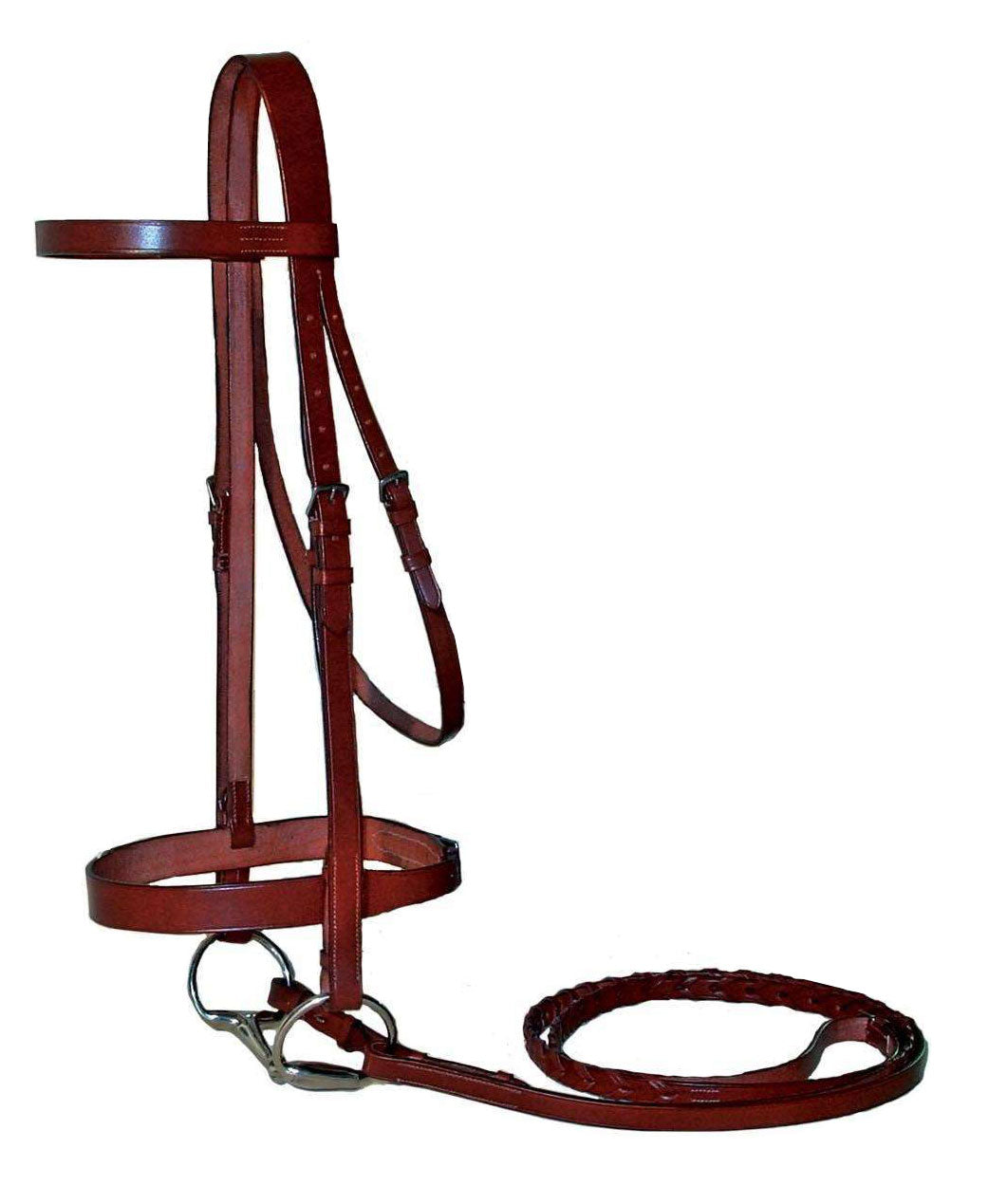 Classic Flat Leather English Hunt Bridle with Laced Reins color brown