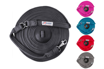 Derby Originals Premium Softgrip 24' and 34' Cotton Swivel Lunge Lines with Rubber Stopper