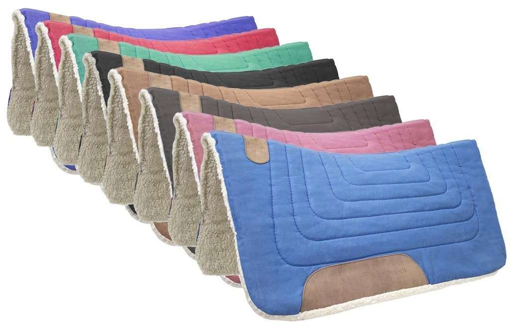 Western Canvas Contoured Wool Felt Extra Comfort Saddle Pads by Tahoe Tack - Tack Wholesale