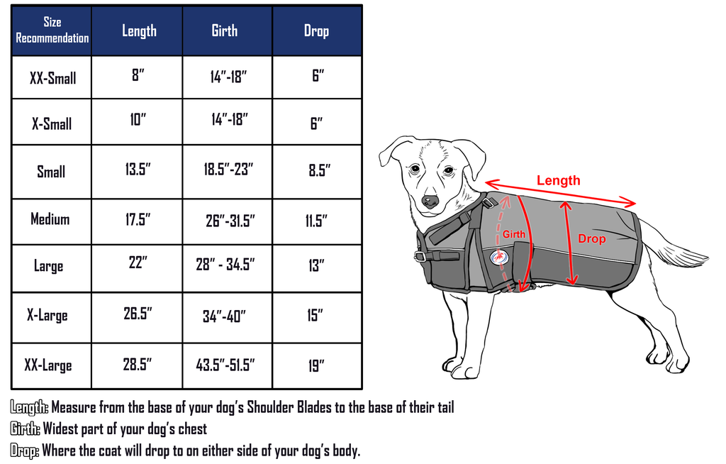 Barbour dog size guide deals