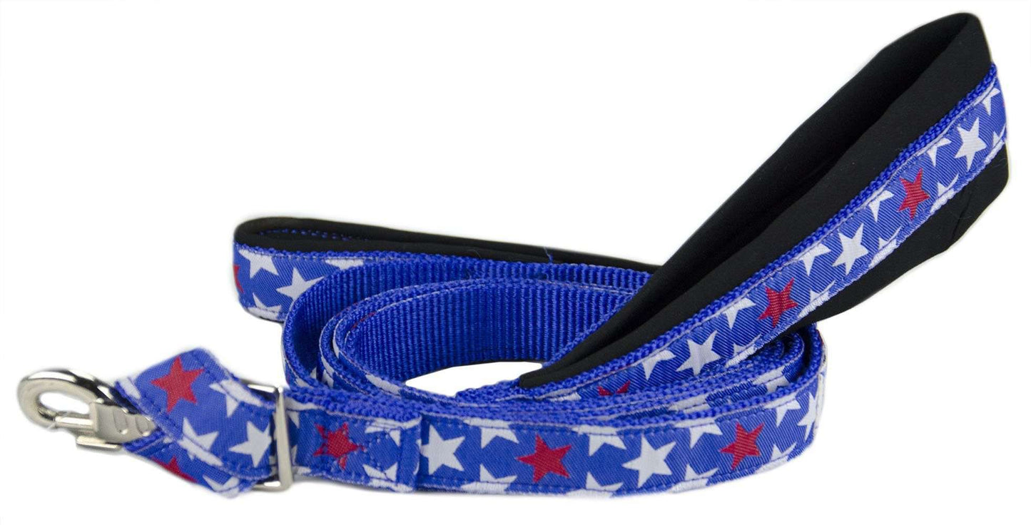 CuteNfuzzy Padded Double Handle Overlay Dog Leash Warranted Snap 1" X 4' - Tack Wholesale