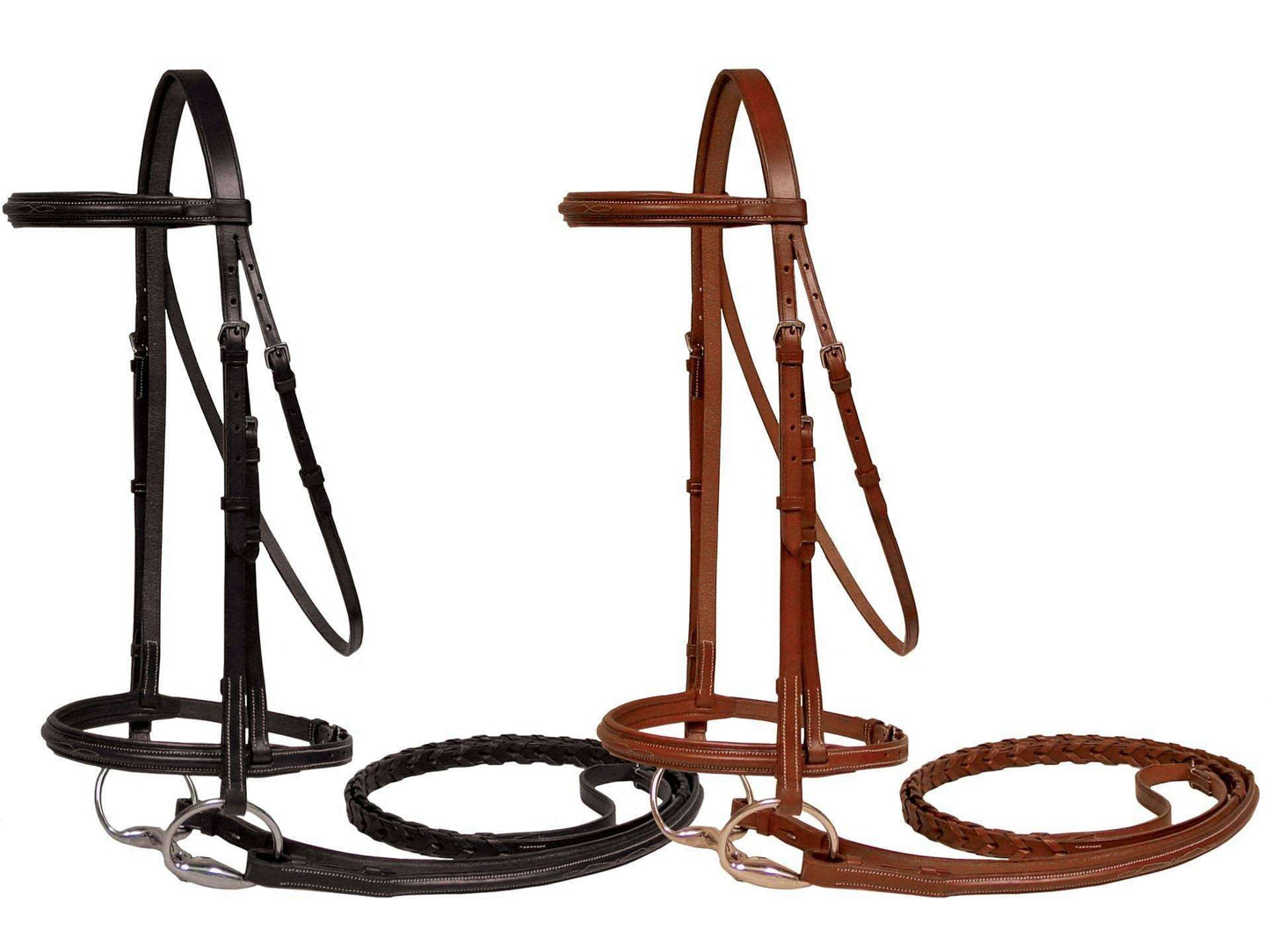 Paris Tack Fancy Stitched Padded Bridles with Laced Reins - Tack Wholesale