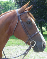 Paris Tack Opulent Series Raised Padded English Bridle with Laced Reins - USA Leather