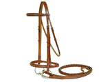 Paris Tack Padded Raised Leather English Schooling Bridle with Laced Reins