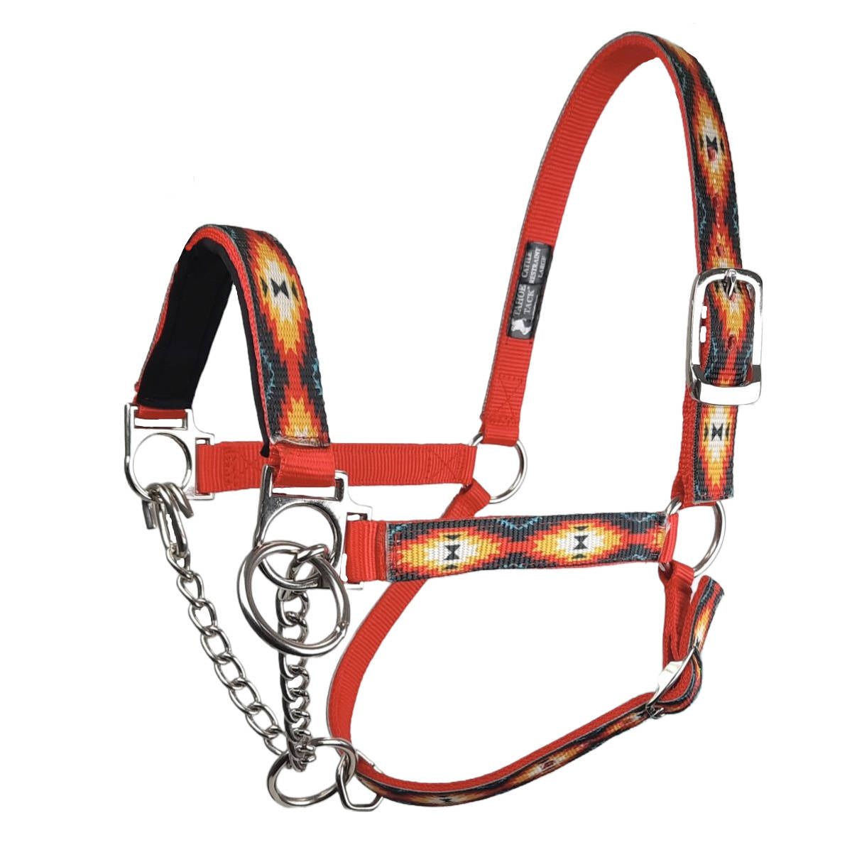 Tahoe Tack Nylon Overlay Cattle Restraint Halter with Padded Noseband Red
