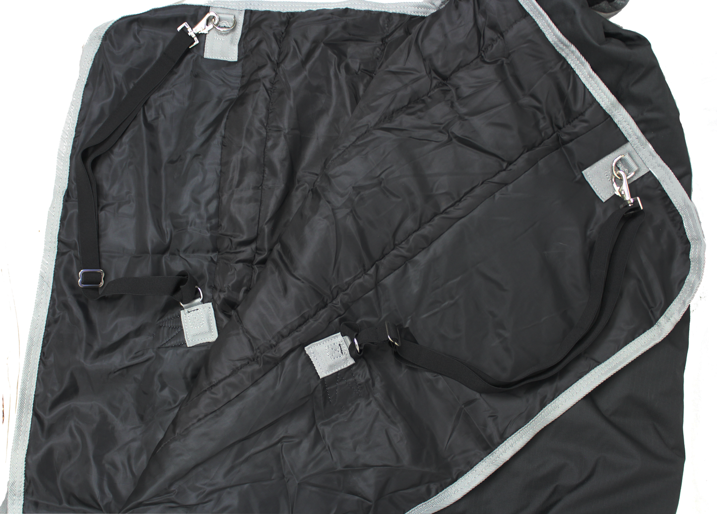 Removable Adjustable Elastic Leg Straps Pair for Horse Blankets & Sheets Black