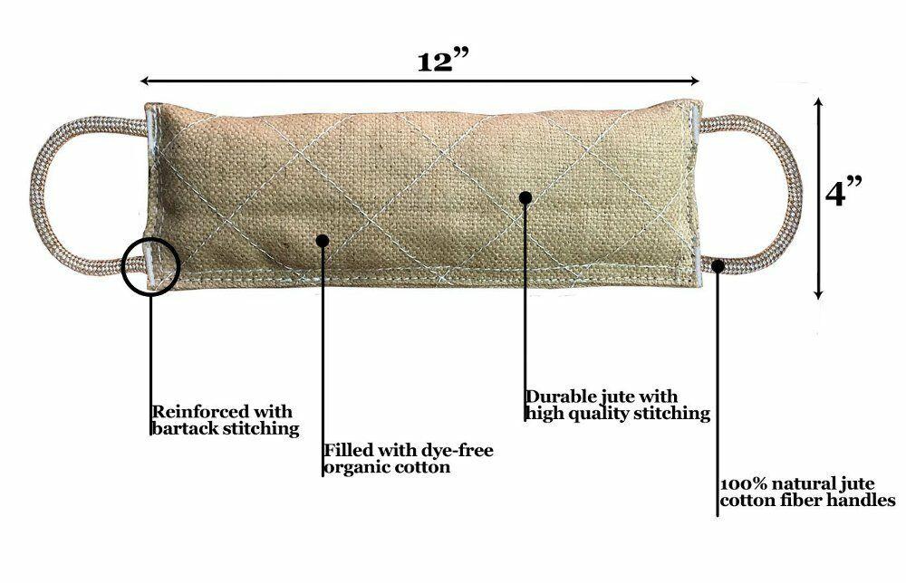 cuteNfuzzy Organic Dye-Free Eco-Friendly Jute Bite and Tug Toy for Medium Dogs