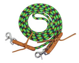 Tahoe Tack Nylon Barrel Reins with USA Leather Ends 3/8" x 8'