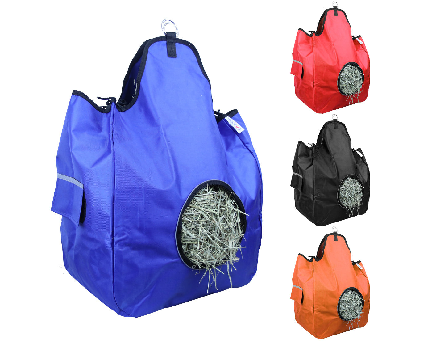 Heavy-duty nylon hay bag with mesh design