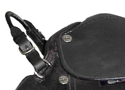 Black Paris Tack Rolled Leather Grab Strap with Buckles for English Saddles