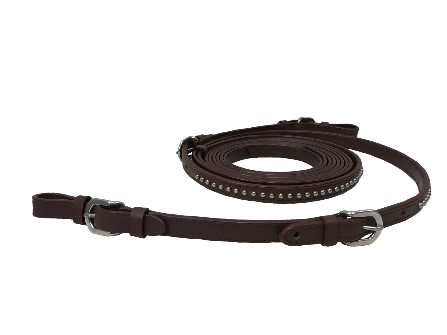Leather Western Horse Split Reins with Buckle Bit Ends