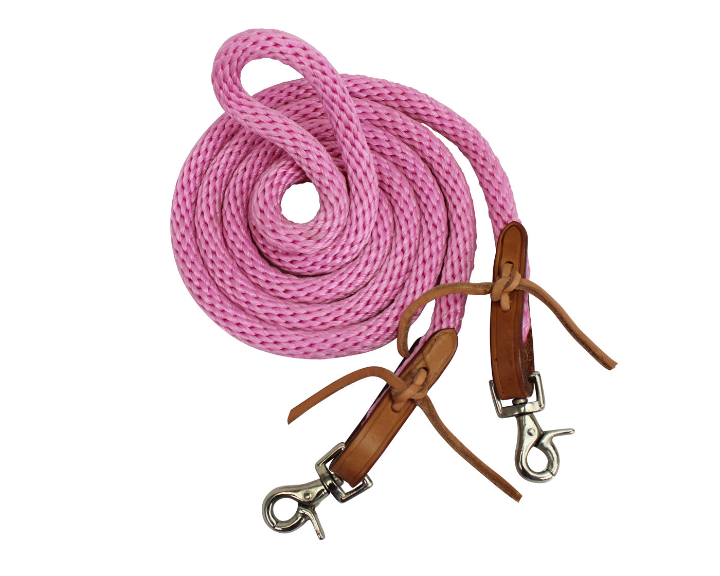 Leather 5/8" Poly Barrel Reins with Easy Off Snap Attachment