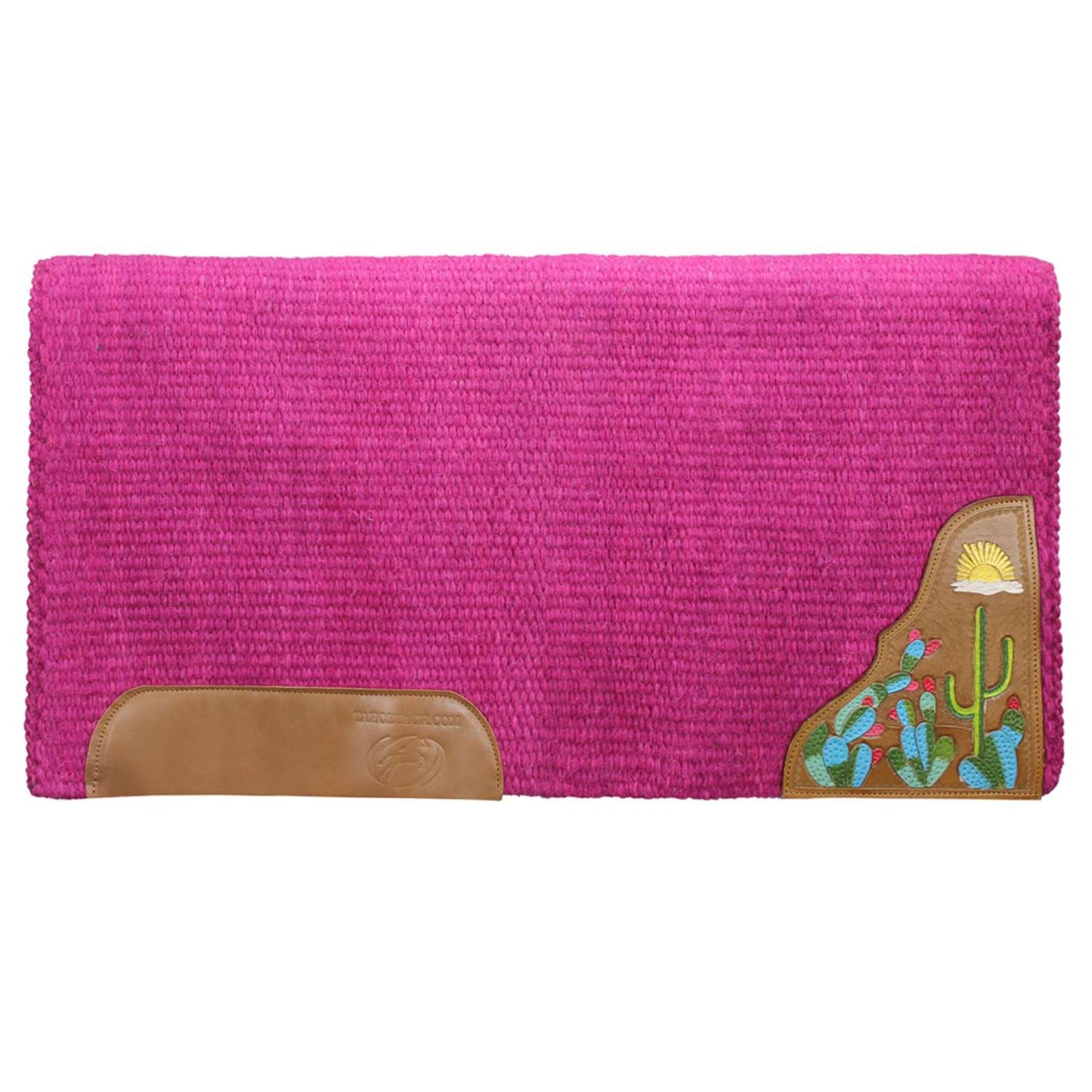 Tahoe Tack 34" x 36" Kaye Arrow Solid New Zealand Wool Western Saddle Blanket Pink color