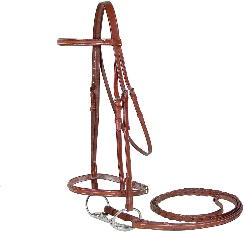 Paris Tack Raised Fancy Stitch Leather English Schooling Bridle with L