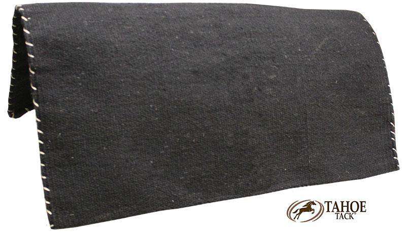 Tahoe Tack Heavy-Duty Double-Layered Pure New Zealand Wool Saddle Blanket 32" x 32" Black