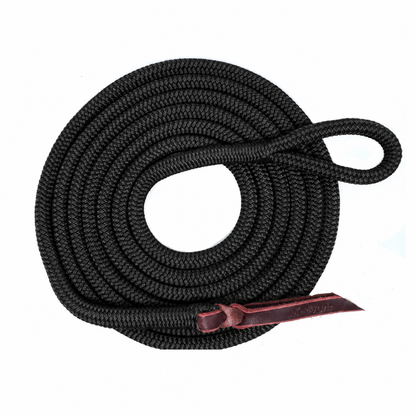 Tahoe Tack Heavy Duty 10 Ft Double Braided Horse Lead Rope – Soft Grip with 4" Loop & Leather Popper – 1-Year Warranty