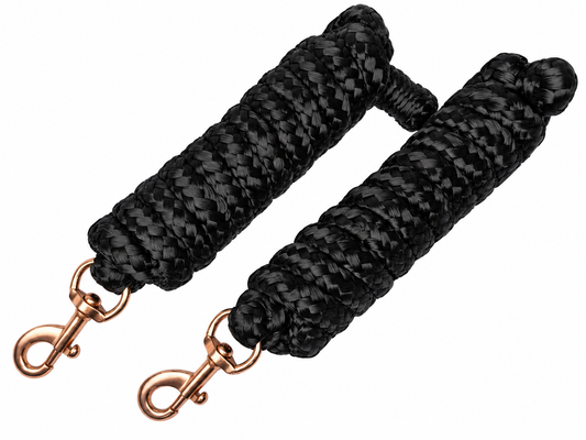 Derby Originals Super Soft 1" x 10 Ft Horse Lead Ropes – Set of 2 with Desert Rose Metal Snaps