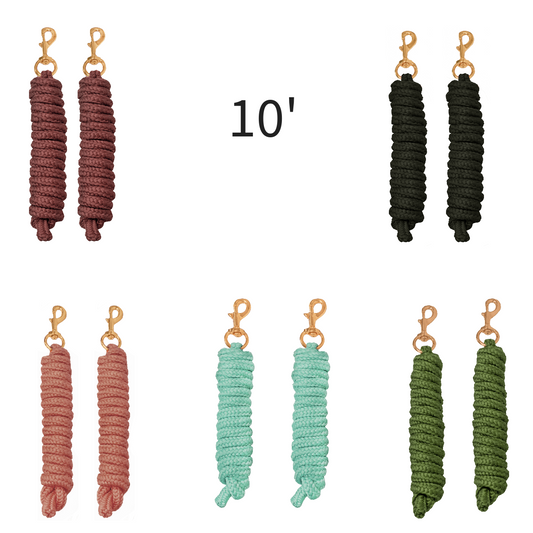 Derby Originals Premium Soft Braided Poly Lead Rope Lot of 2 - Available in Multiple Colors and Sizes
