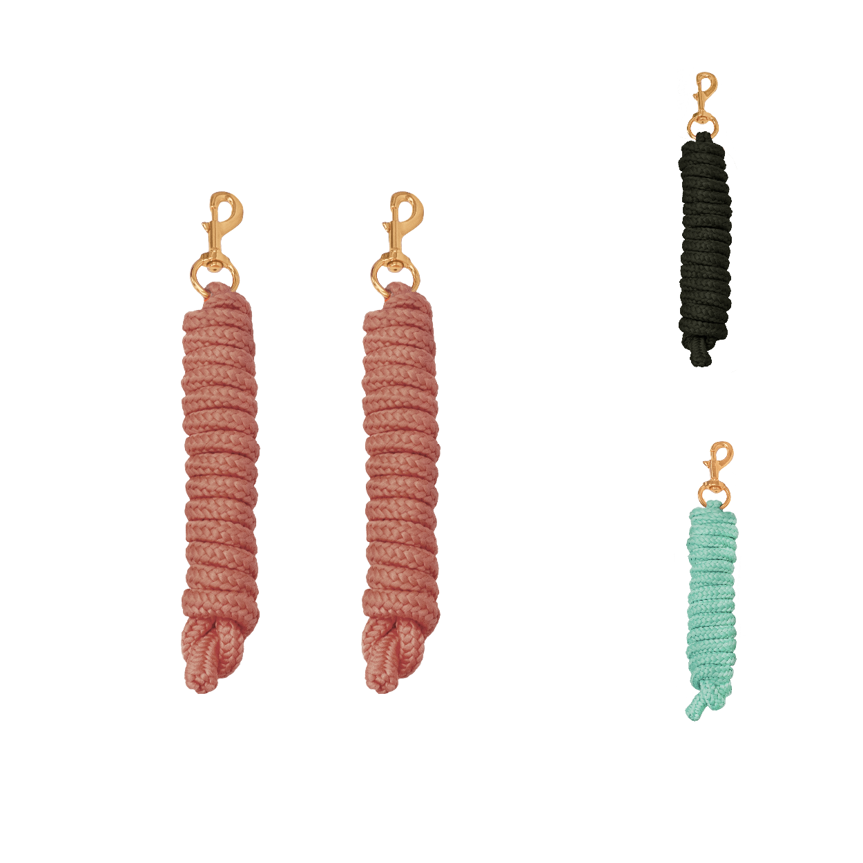Derby Originals Premium Soft Braided Poly Lead Rope Lot of 2 - Available in Multiple Colors and Sizes