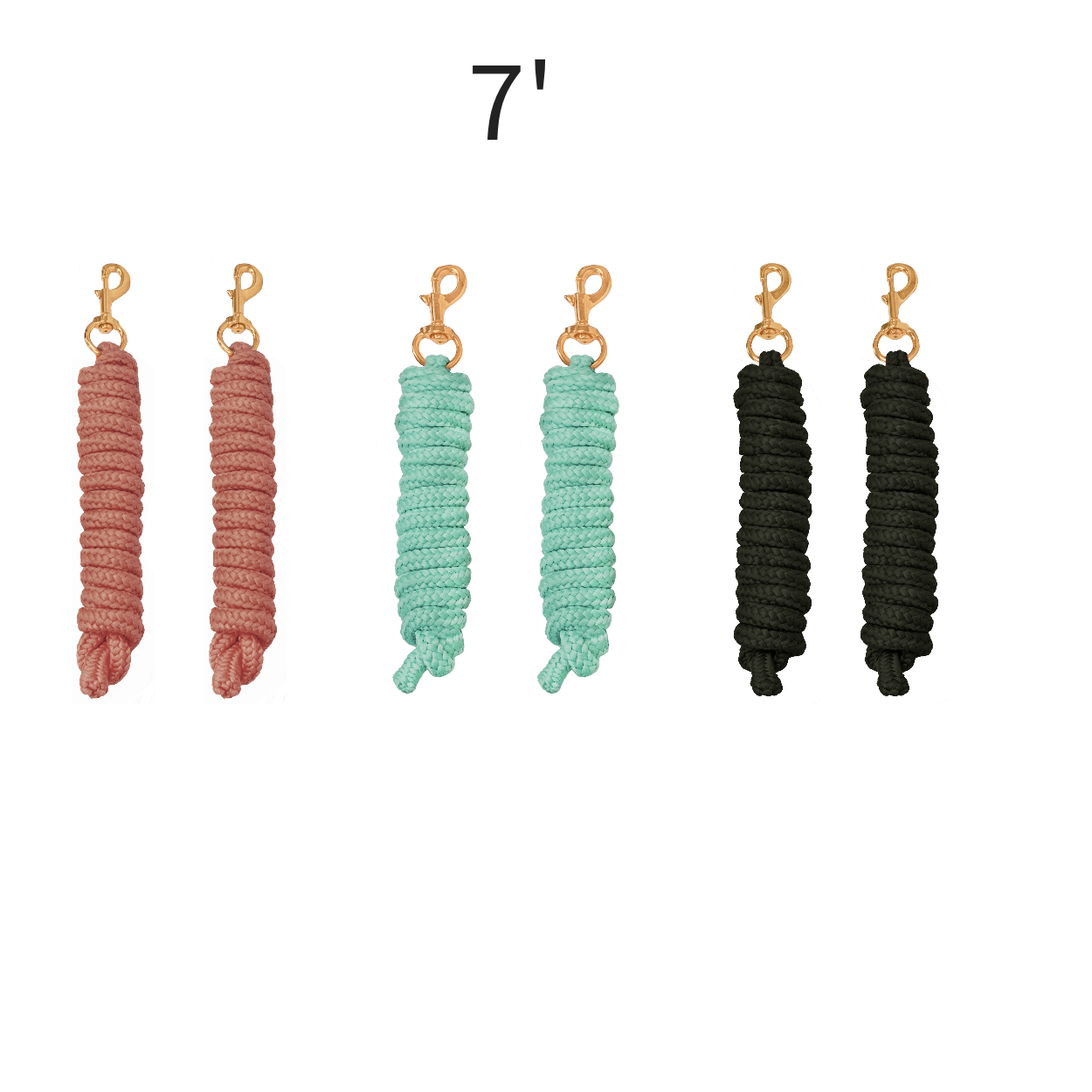 Derby Originals Premium Soft Braided Poly Lead Rope Lot of 2 - Available in Multiple Colors and Sizes