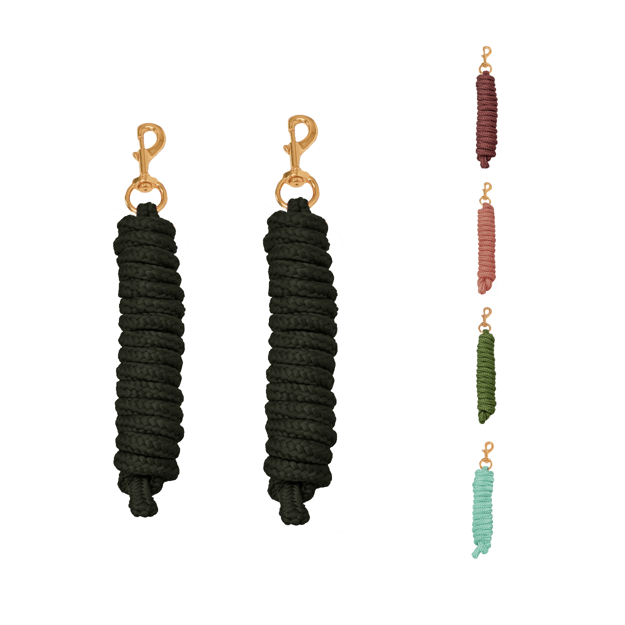 Derby Originals Premium Soft Braided Poly Lead Rope Lot of 2 - Available in Multiple Colors and Sizes