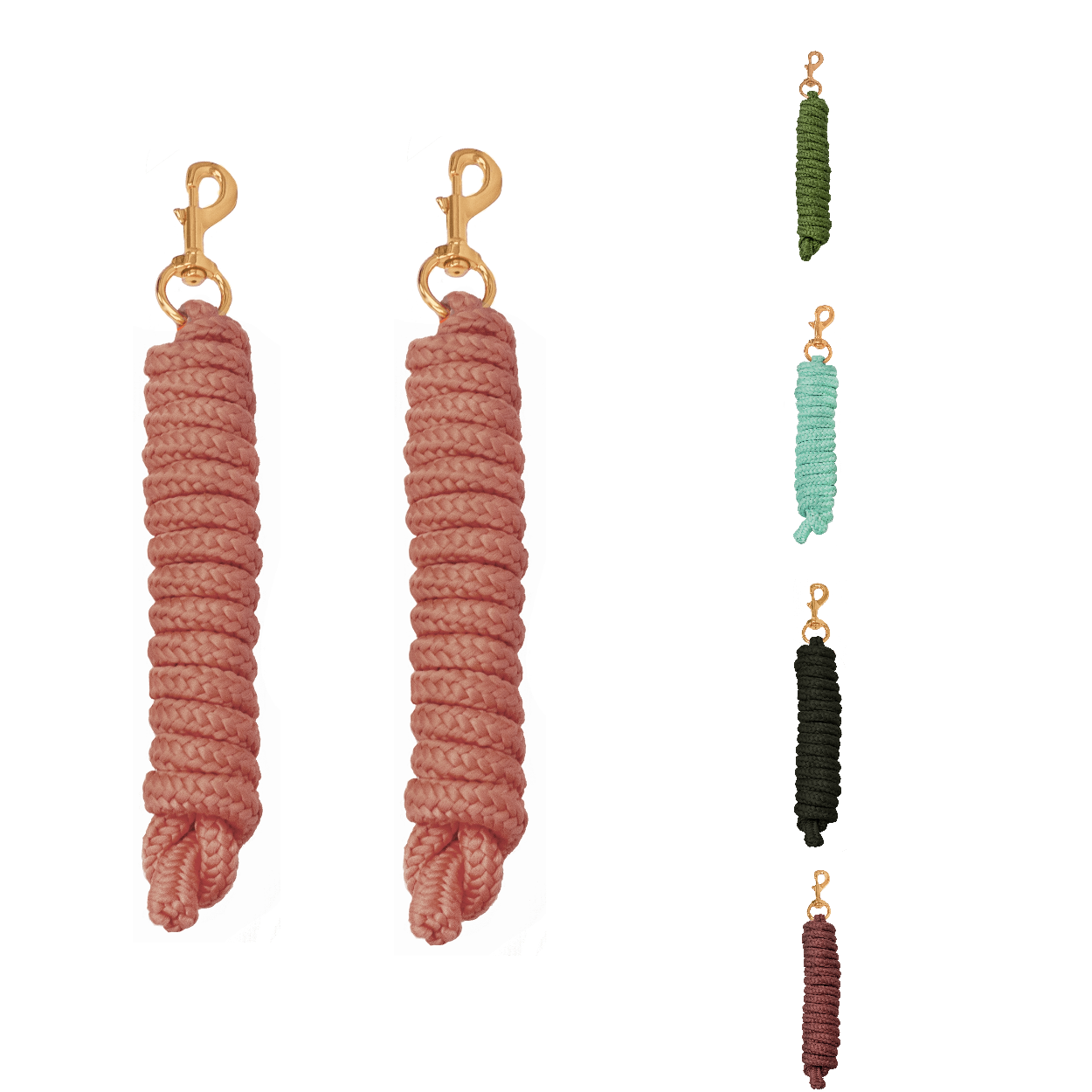 Derby Originals Premium Soft Braided Poly Lead Rope Lot of 2 - Available in Multiple Colors and Sizes