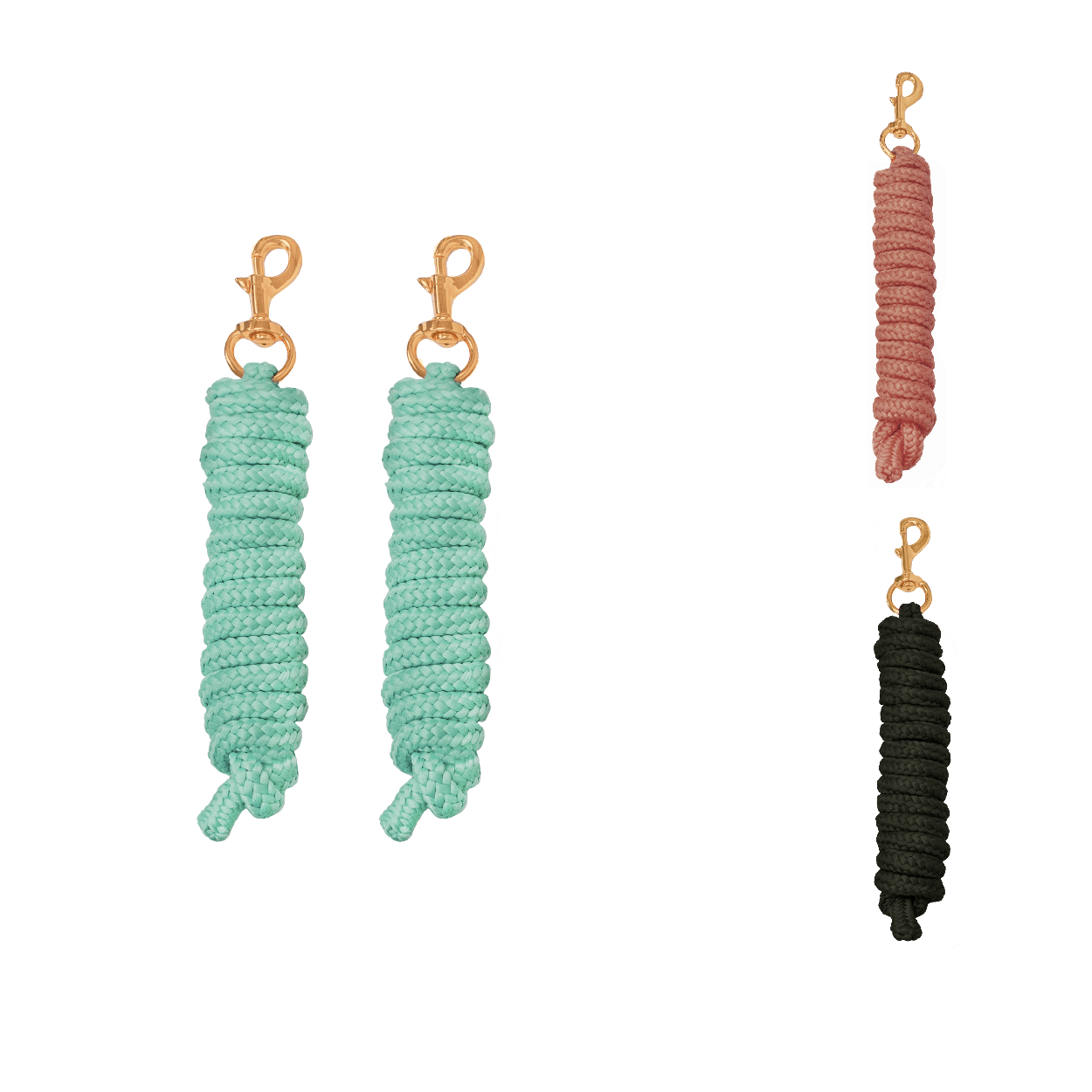 Derby Originals Premium Soft Braided Poly Lead Rope Lot of 2 - Available in Multiple Colors and Sizes