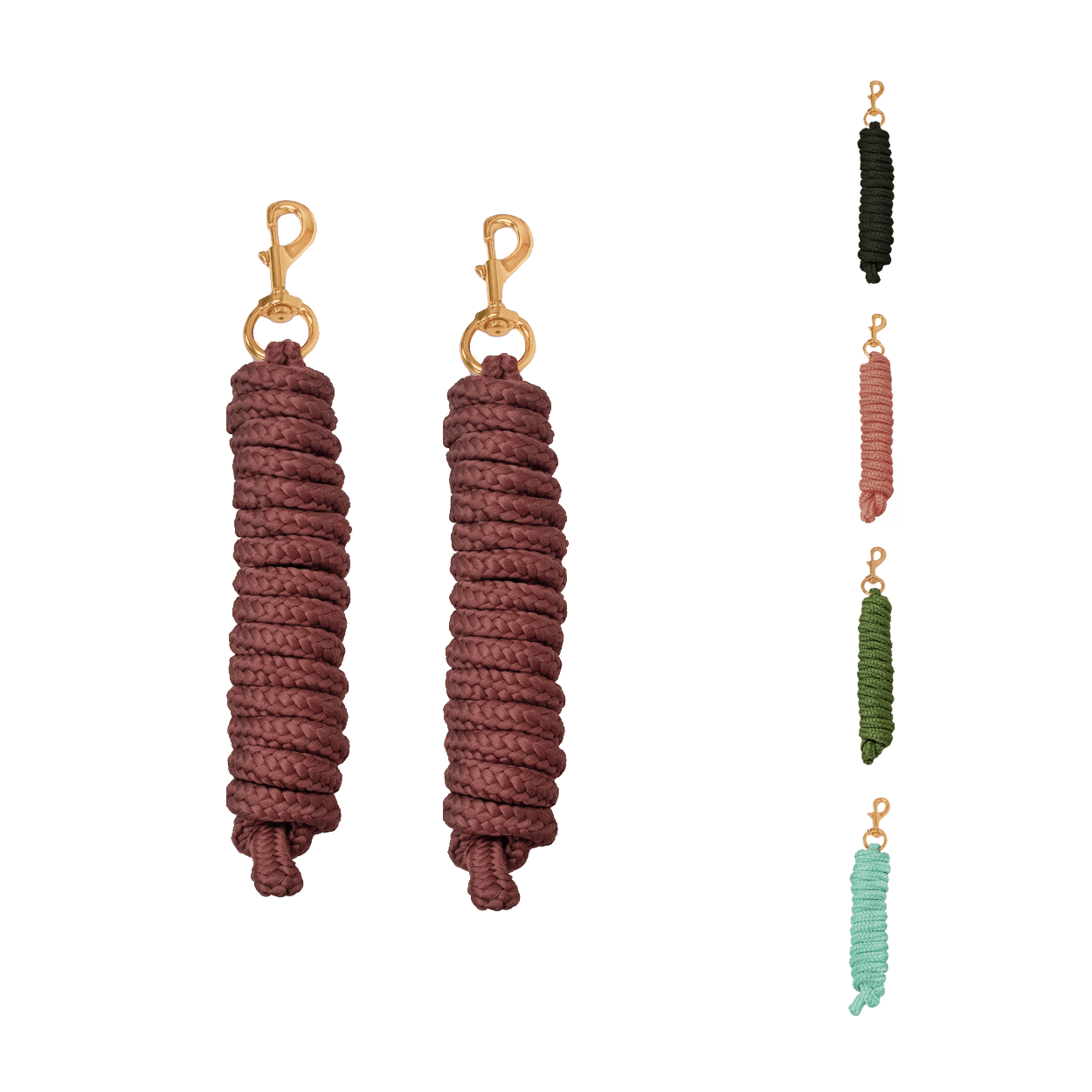 Derby Originals Premium Soft Braided Poly Lead Rope Lot of 2 - Available in Multiple Colors and Sizes