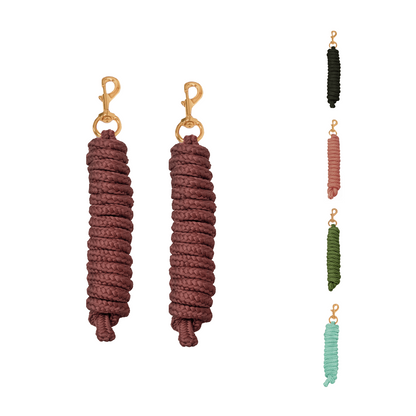 Derby Originals Premium Soft Braided Poly Lead Rope Lot of 2 - Available in Multiple Colors and Sizes