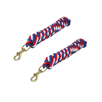 Derby Originals Patriotic American Flag 10’ Cotton Lead Ropes Lot of 2 with Rust Proof Brass Snaps