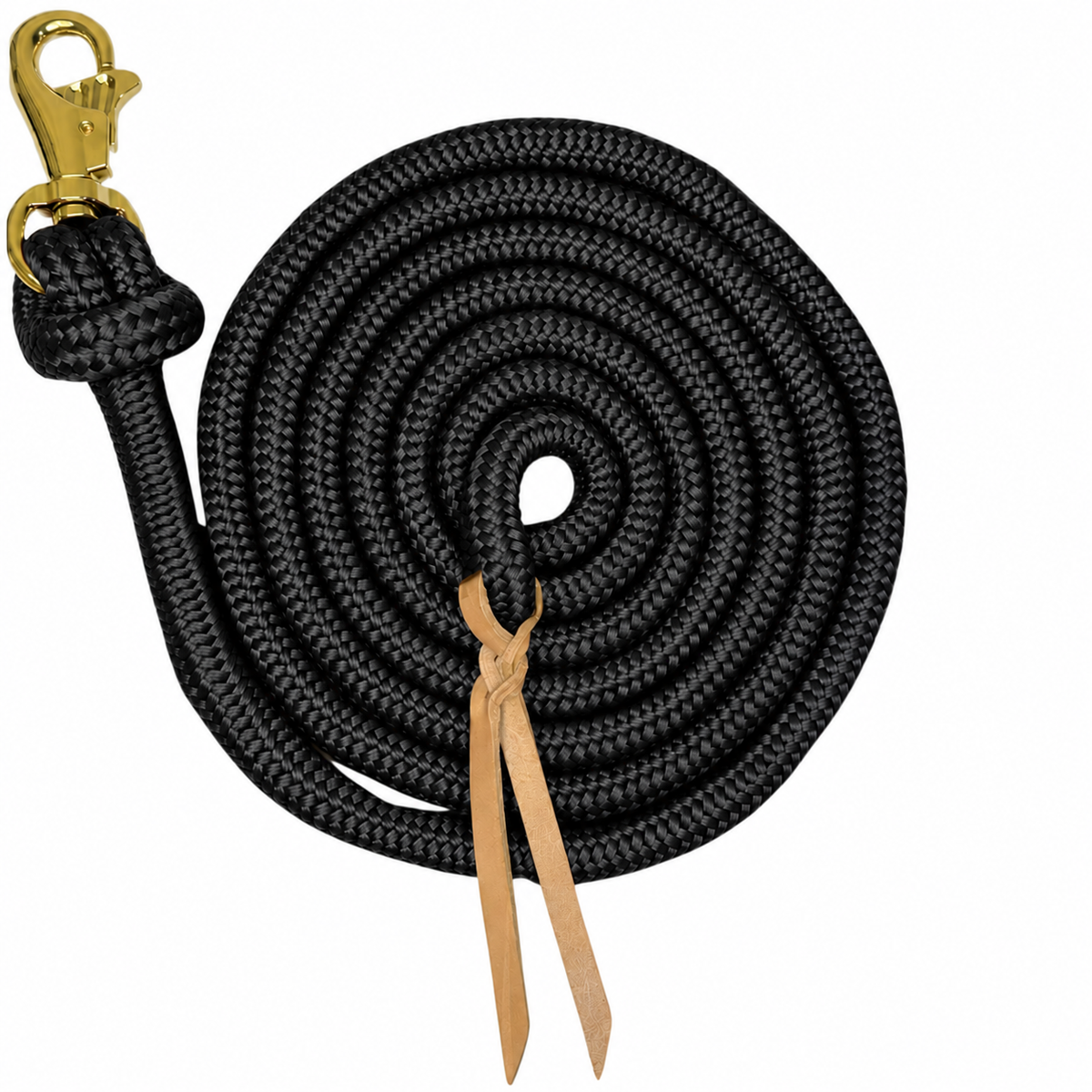 Tahoe Tack Heavy Duty 15 Ft Horse Training Lead Ropes – Set of 2 with Replaceable Trigger Snaps & Leather Poppers – 1-Year Warranty