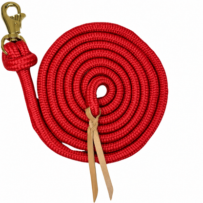 Tahoe Tack Heavy Duty 15 Ft Horse Training Lead Ropes – Set of 2 with Replaceable Trigger Snaps & Leather Poppers – 1-Year Warranty