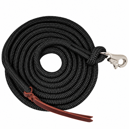 Tahoe Tack Heavy Duty Double Braided Horse Lead Ropes – Set of 2, 10 Ft with Removable Trigger Snaps & Leather Poppers – 1-Year Warranty