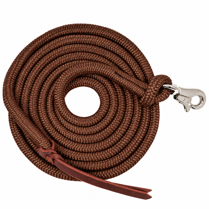 Tahoe Tack Heavy Duty Double Braided Horse Lead Ropes – Set of 2, 10 Ft with Removable Trigger Snaps & Leather Poppers – 1-Year Warranty