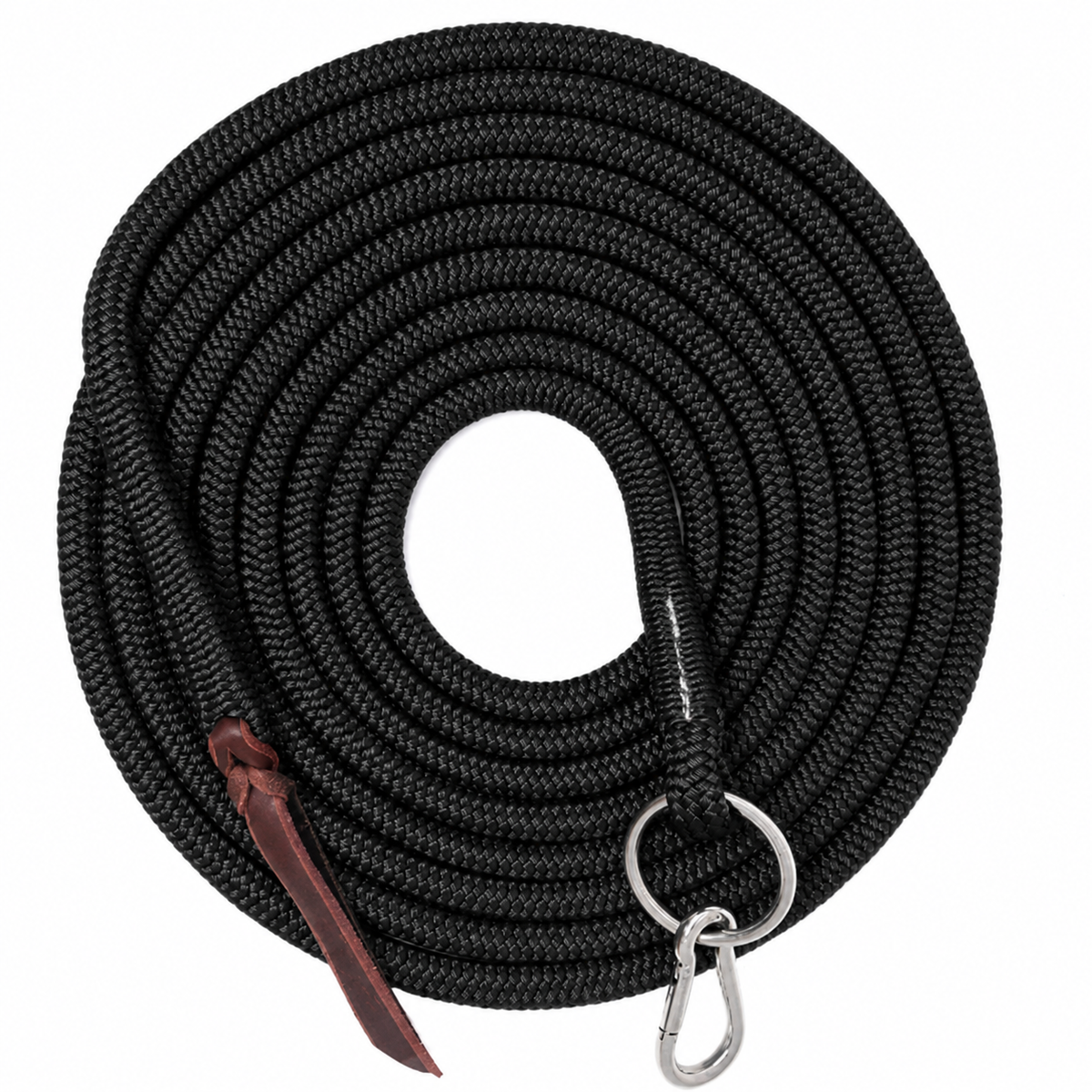 Tahoe Tack Heavy Duty 22 Ft Horse Lunge Line – Double Braided Yacht Rope with Stainless Steel O-Ring, Carabiner & Leather Popper – 1-Year Warranty
