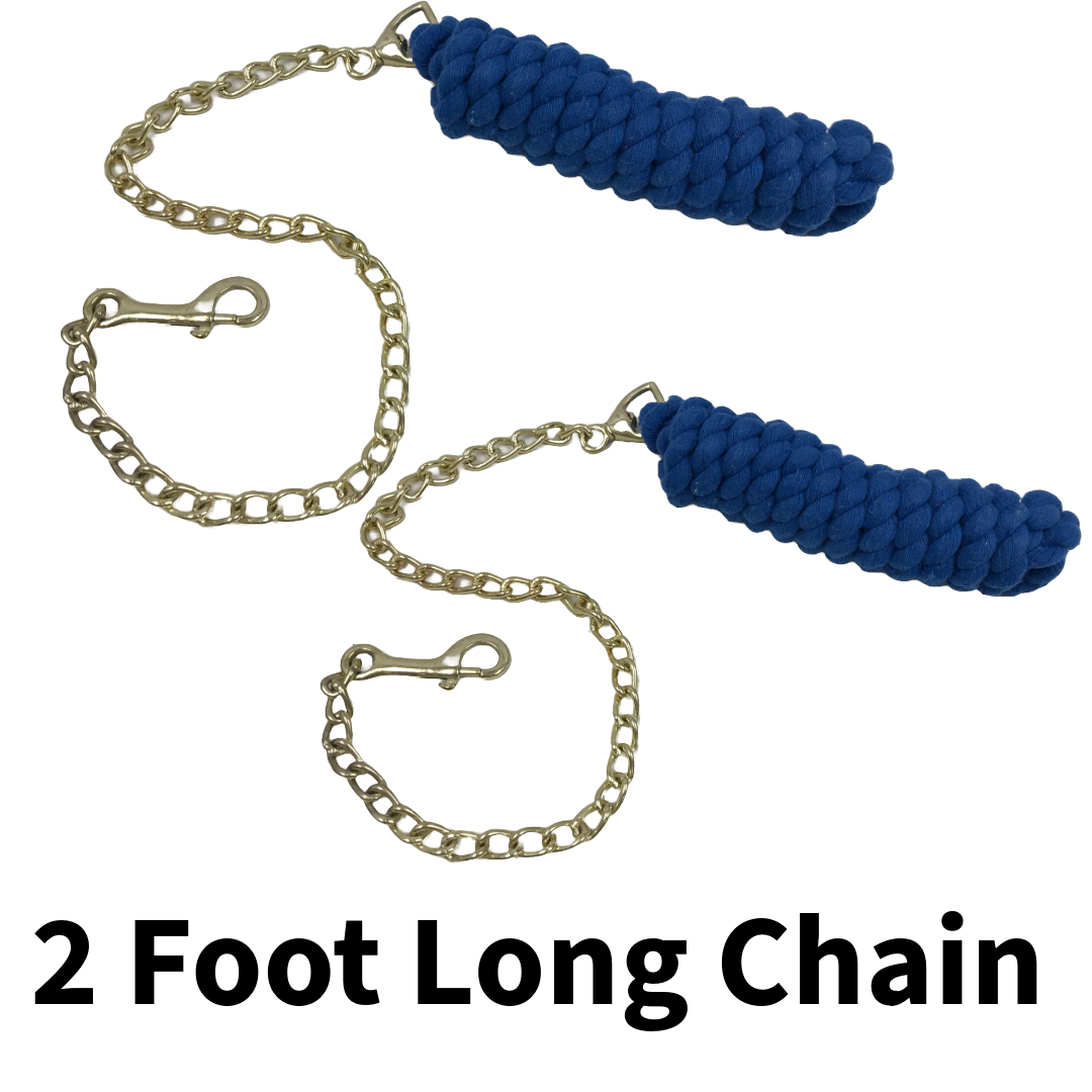 Lead Rope With Chain Super Deal! 6ft Cotton Lead Rope with 2ft Chain | Tack Wholesale