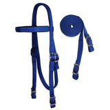 Tahoe Tack Double Layered Nylon Western Headstall with Matching Split Reins