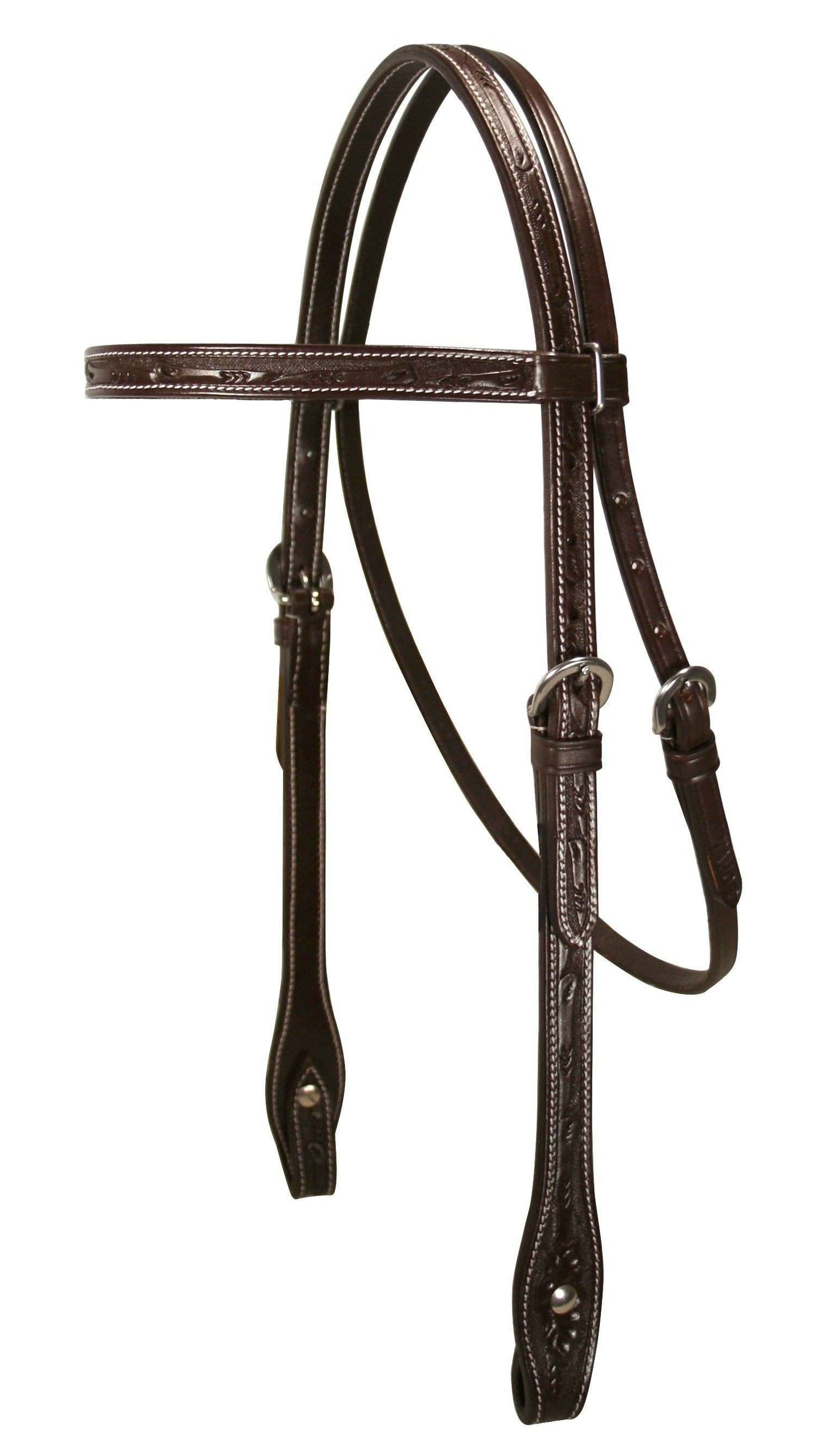 Tahoe Tack USA Leather Leaf Tooled Western Browband Headstall
