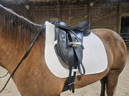 Derby Originals Semi Fleece Lined English Dressage Saddle Pad with Rolled Fleece