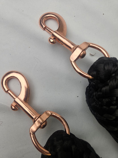 Derby Originals Super Soft 1" x 10 Ft Horse Lead Ropes – Set of 2 with Desert Rose Metal Snaps