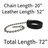 Flat Leather Lead with Chain and Swivel Snap