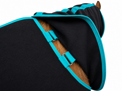 Derby Originals Heavy Duty Horse Fleece Cooler with Removable Neck Cover, 300G Fleece, Cross Surcingles, Moisture-Wicking Stable Sheet for Horses