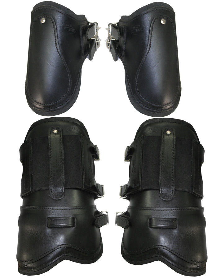 Leather Galloping & Ankle Boots with Neoprene Padding-Full Horse Size